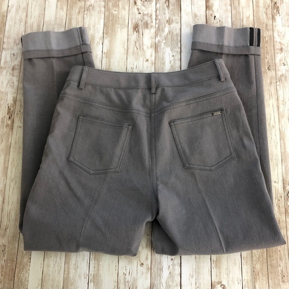 St John High Rise Cuffed Hem Gray Ankle Pant - Picture 10 of 11